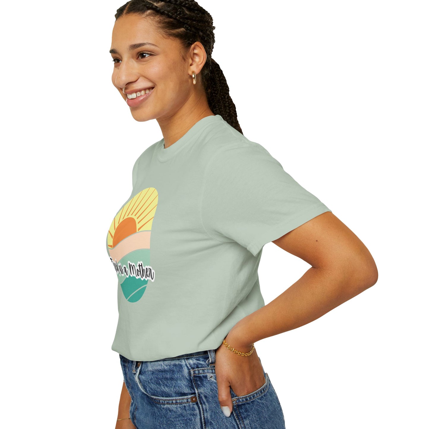 Tired as a Mother Unisex Garment-Dyed T-shirt - Relaxed Fit for Moms - Perfect Gift for Mother's Day