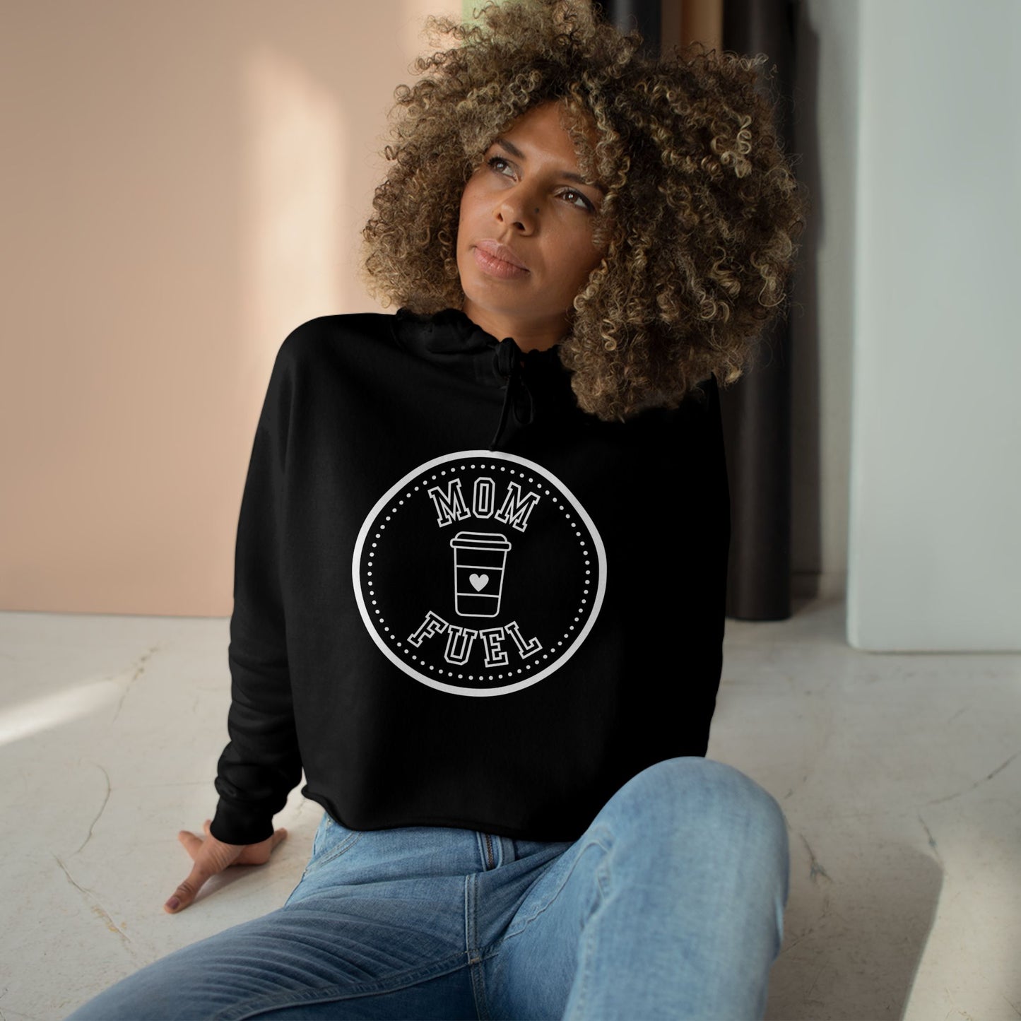 Mom Fuel Crop Hoodie - Trendy & Comfortable Apparel for Moms